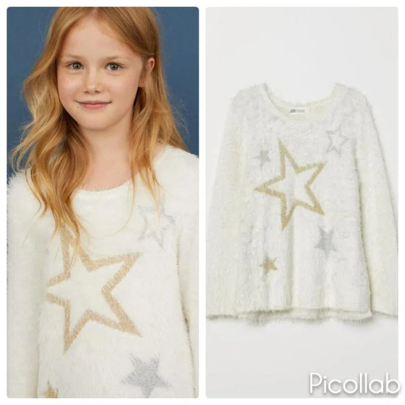 Пушистый пуловер h&m с эффектом травки, р.170(14+)