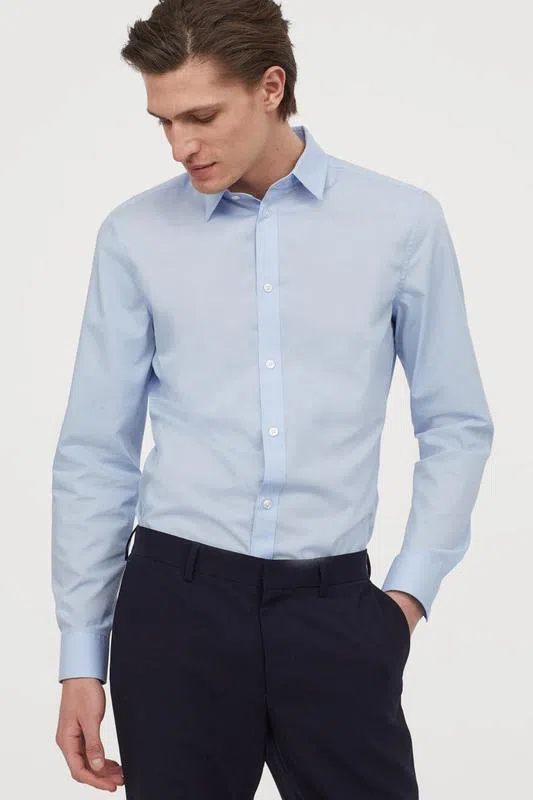 Чоловіча сорочка h&m рубашка slim fit easy iron