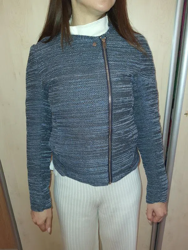 Нереально шикарная косуха куртка твидовая пиджак жакет  h&m