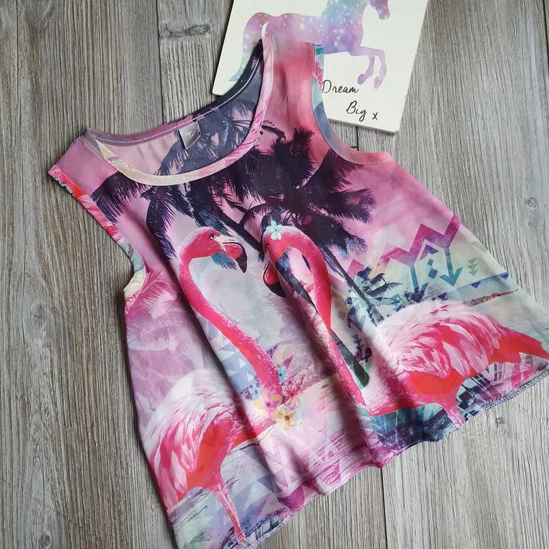Блуза с фламинго tu 7-8л
