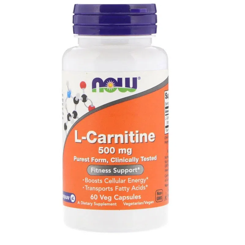 L- Карнитин, 500 мг, L-Carnitine, Now Foods, 60 вегетарианских...